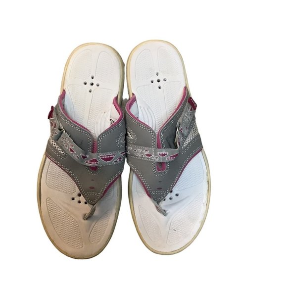 BASS Women's Gray & Pink Thong/T-Strap Comfortable Athletic Style Sandals-Size 9 - Picture 6 of 8